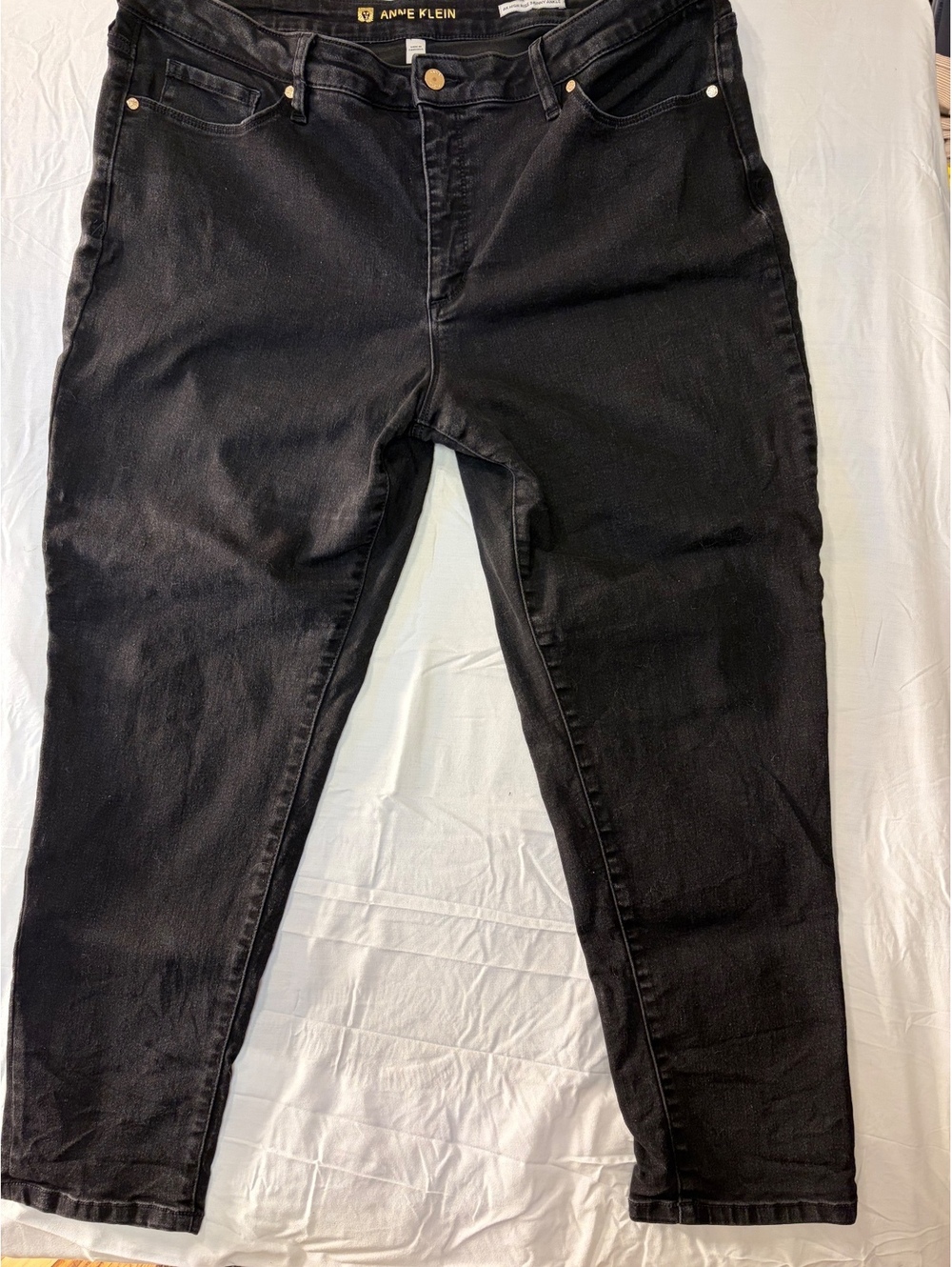 Anne Klein AK High Rise Skinny Ankle Black Jeans Size 20W
